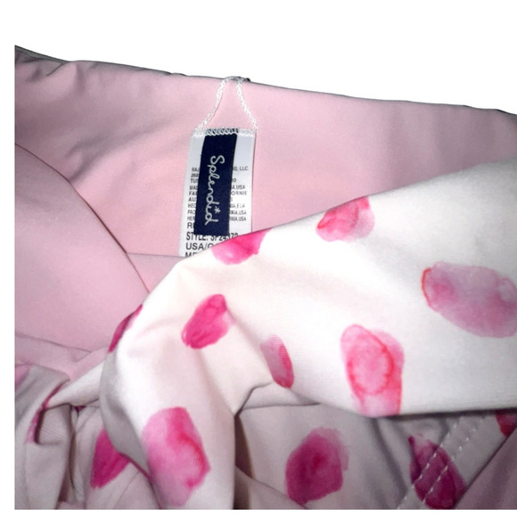 Splendid Tie-Front High-Leg Pink Polka Dot Bikini Bottoms | Womens L NEW! - Picture 7 of 7